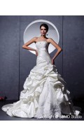 Lace Up Empire Sleeveless Chapel Sweetheart A-Line / Ball Gown Ruffles / Applique / Beading / Lace Satin / Tulle Ivory Wedding Dress