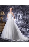 Chapel Square Zipper Beading / Applique Sleeveless A-Line / Ball Gown Ivory Organza / Lace Natural Wedding Dress