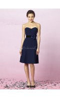 Flowers/Sash Natural Dark-Navy Zipper A-line Bridesmaid Dress