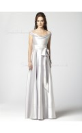 Elastic-Satin Natural Off-the-shoulder A-line Zipper Bridesmaid Dress