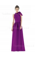 Bow/Draped/Ruffles A-line Sleeveless Floor-length Zipper Bridesmaid Dress