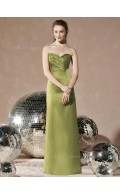 Empire Satin-Chiffon Zipper Floor-length Sweetheart Bridesmaid Dress
