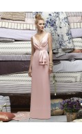 Ruffles Elastic-Satin Sheath Pink Sleeveless Bridesmaid Dress