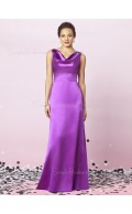 A-line Draped/Ruffles Floor-length Sleeveless Zipper Bridesmaid Dress