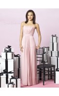 Pink Draped/Ruffles Sleeveless Floor-length Zipper Bridesmaid Dress