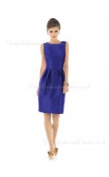 Sheath Zipper Ruffles/Bow Bateau Sleeveless Bridesmaid Dress