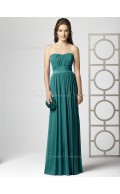 Blue Zipper Draped/Ruffles A-line Strapless Bridesmaid Dress