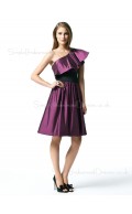 Zipper Grape Knee-length Natural Taffeta Bridesmaid Dress