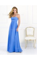 Empire Sleeveless A-line Spaghetti-Straps Light-Sky-Blue Bridesmaid Dress