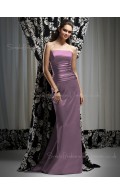 Sleeveless Strapless Sheath Natural Elastic-Satin Bridesmaid Dress