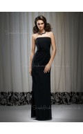 Zipper Floor-length Strapless Draped/Ruffles Chiffon Bridesmaid Dress