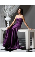 Sleeveless A-line Draped/Ruffles Grape Sweetheart Bridesmaid Dress