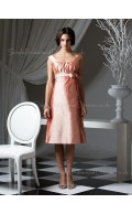 Taffeta Bateau Zipper Sleeveless Bow/Ruffles/Sash Bridesmaid Dress