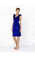 Royal-Blue Sleeveless A-line Chiffon V-neck Bridesmaid Dress
