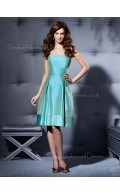 Draped Strapless Sleeveless Natural Light-Sky-Blue Bridesmaid Dress