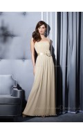 Chiffon Strapless A-line Sleeveless Floor-length Bridesmaid Dress