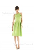 Taffeta Zipper High-Neck Green Draped/Ruffles Bridesmaid Dress