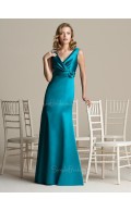 Mermaid Floor-length Elastic-Satin Blue Zipper Bridesmaid Dress