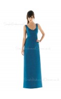Draped/Ruffles Zipper Floor-length Sheath Empire Bridesmaid Dress