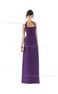 Draped/Ruffles Grape Floor-length Chiffon Empire Bridesmaid Dress