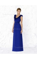 Royal-Blue A-line Straps Zipper Floor-length Bridesmaid Dress