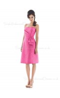 Pink Zipper Taffeta Strapless Knee-length Bridesmaid Dress