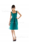 Satin Zipper A-line Knee-length Blue Bridesmaid Dress