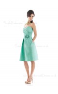 A-line Natural Sleeveless Zipper Satin Bridesmaid Dress