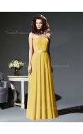 Zipper Strapless Chiffon Draped/Ruffles/Sash A-line Bridesmaid Dress