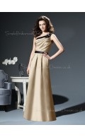 Zipper Floor-length Sleeveless A-line Natural Bridesmaid Dress