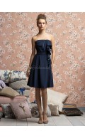 Chiffon Knee-length A-line Natural Strapless Bridesmaid Dress