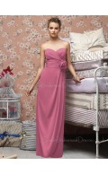 Draped/Flowers/Ruffles Pink Floor-length Empire Sleeveless Bridesmaid Dress