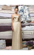 Ruffles Zipper Floor-length Champagne Sleeveless Bridesmaid Dress