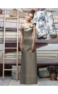 Natural Ruffles Sleeveless Zipper Sheath Bridesmaid Dress