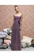 Floor-length Draped/Flowers/Ruffles Zipper Empire Chiffon Bridesmaid Dress