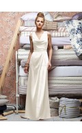 Zipper Draped/Ruffles A-line Natural White Bridesmaid Dress