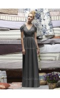 Silver A-line Chiffon Natural Sleeveless Bridesmaid Dress