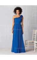 Zipper Royal-Blue Draped/Ruffles Chiffon A-line Bridesmaid Dress