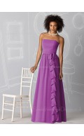 Natural Strapless Lilac Sleeveless Zipper Bridesmaid Dress