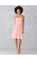 Strapless A-line Sleeveless Draped/Ruffles Zipper Bridesmaid Dress