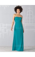 Floor-length Zipper Empire Chiffon Strapless Bridesmaid Dress