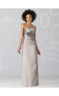 Floor-length Ruffles Sleeveless Silver Natural Bridesmaid Dress