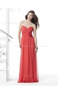 Red Strapless A-line Sleeveless Floor-length Bridesmaid Dress