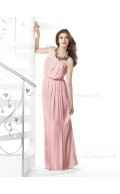 Pink A-line Floor-length Sleeveless Draped/Ruffles Bridesmaid Dress