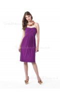 Strapless Sleeveless Chiffon Grape Draped/Ruffles Bridesmaid Dress