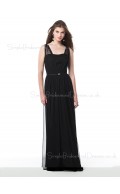 Floor-length Straps Black Zipper Sheath Bridesmaid Dress