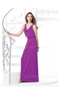 A-line Sleeveless Chiffon Floor-length Zipper Bridesmaid Dress