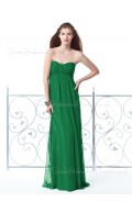 Empire Draped/Ruffles Green Sleeveless Strapless Bridesmaid Dress