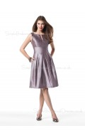 Draped/Ruffles A-line Bateau Empire Knee-length Bridesmaid Dress