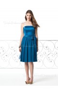 Zipper Natural Strapless Bow/Draped/Sash Sleeveless Bridesmaid Dress